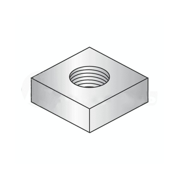 Newport Fasteners No. 10-24 Square Machine Screw Nuts/Steel/Zinc, 7000PK 580467-BR-7000 - main